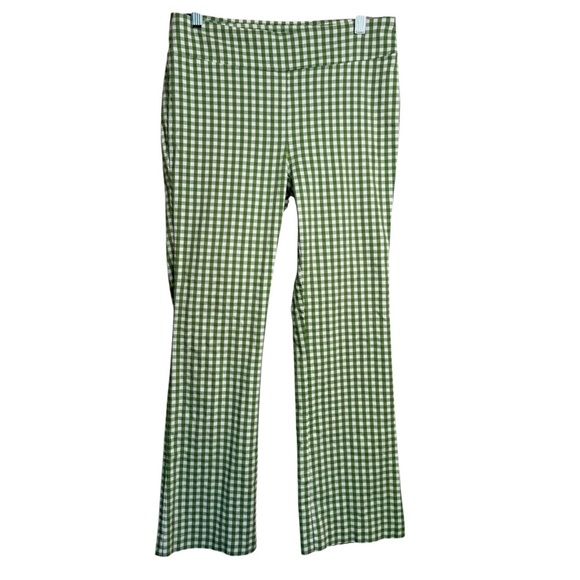J. McLaughlin Pants - J. McLaughlin Pull On Maisie Gingham Green and  White Pants Crop Size 6 C14